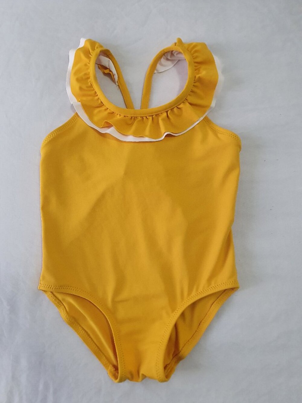 Zara Baby Yellow One-Piece Ruffle Swimsuit - Size 6-12 Months